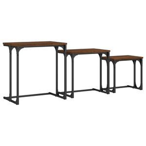 vidaXL Tables basses gigognes 3 pcs chêne marron bois d'ingénierie
