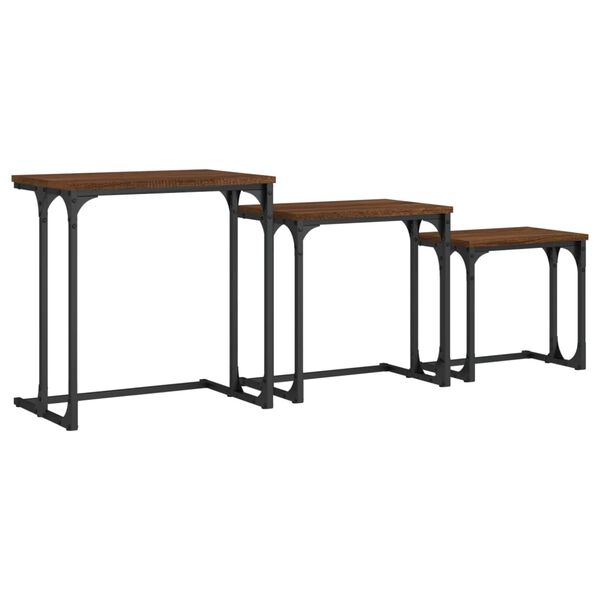 vidaXL Tables basses gigognes 3 pcs chêne marron bois d'ingénierie