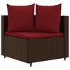 vidaXL Salon de jardin avec coussins 9 pcs marron r&eacute;sine tress&eacute;e