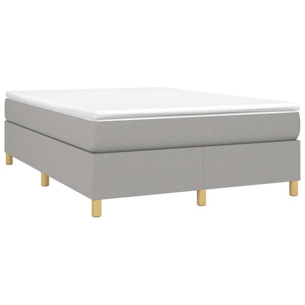vidaXL Sommier &agrave; lattes de lit et matelas gris clair 152x203 cm tissu