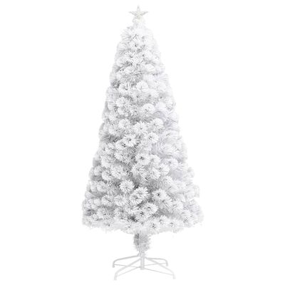 vidaXL Sapin de Noël artificiel avec LED blanc 120 cm fibre optique