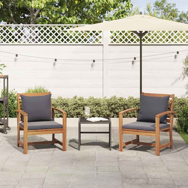 vidaXL Chaises de jardin 2 pcs Naturel 60 x 65 x 76.5 cm