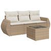 vidaXL Salon de jardin avec coussins 4 pcs beige r&eacute;sine tress&eacute;e