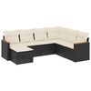 vidaXL Salon de jardin 7 pcs avec coussins noir r&eacute;sine tress&eacute;e