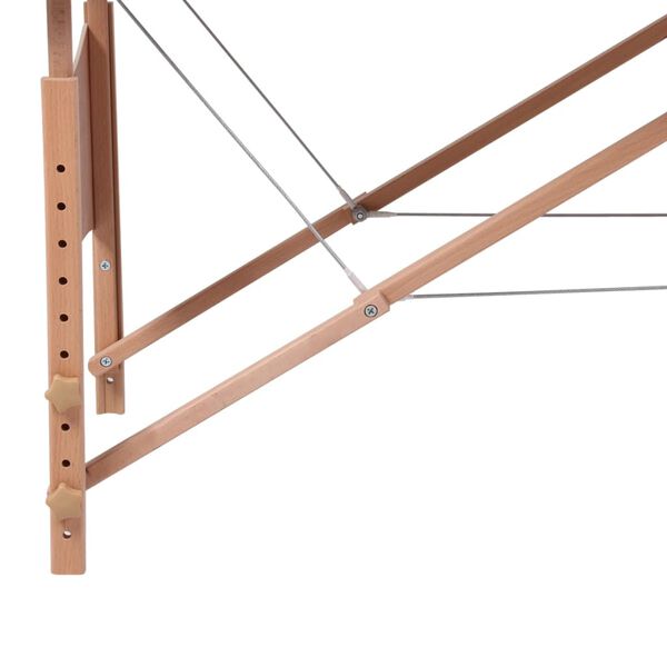vidaXL Table de massage pliable Noir 2 zones avec cadre en bois