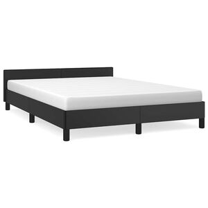 vidaXL Cadre de lit sans matelas noir queen similicuir