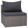 vidaXL Salon de jardin 9 pcs avec coussins Résine tressée Gris