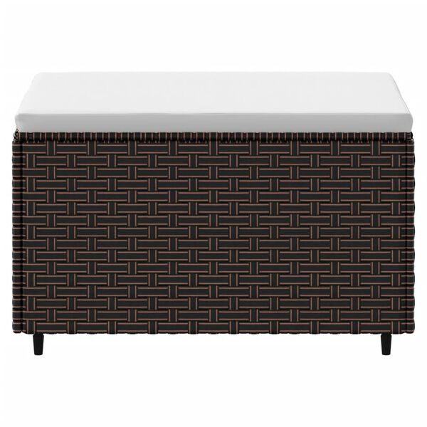 vidaXL Repose-pied de jardin avec coussin marron r&eacute;sine tress&eacute;e