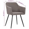 vidaXL Chaises à manger lot de 2 taupe tissu