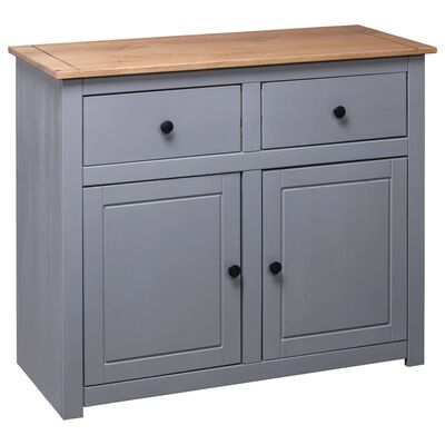 vidaXL Buffet Gris 93x40x80 cm Pin solide Assortiment Panama