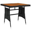 vidaXL Table de jardin Noir 70x70x72 cm R&eacute;sine tress&eacute;e et acacia