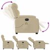 vidaXL Fauteuil inclinable de massage &eacute;lectrique cr&egrave;me tissu
