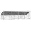 vidaXL Cage &agrave; poules 4 pcs Argent&eacute; 800 x 200 x 198,5 cm