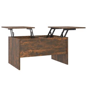vidaXL Table basse ch&ecirc;ne fum&eacute; 80x50x42,5 cm bois d'ing&eacute;nierie
