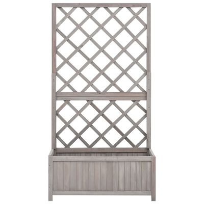 vidaXL Jardinière à treillis de jardin Gris 70x30x135 cm Bois de sapin