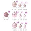 vidaXL Ensemble de boules de No&euml;l 100 pcs Rose