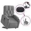 vidaXL Fauteuil inclinable de massage gris clair tissu