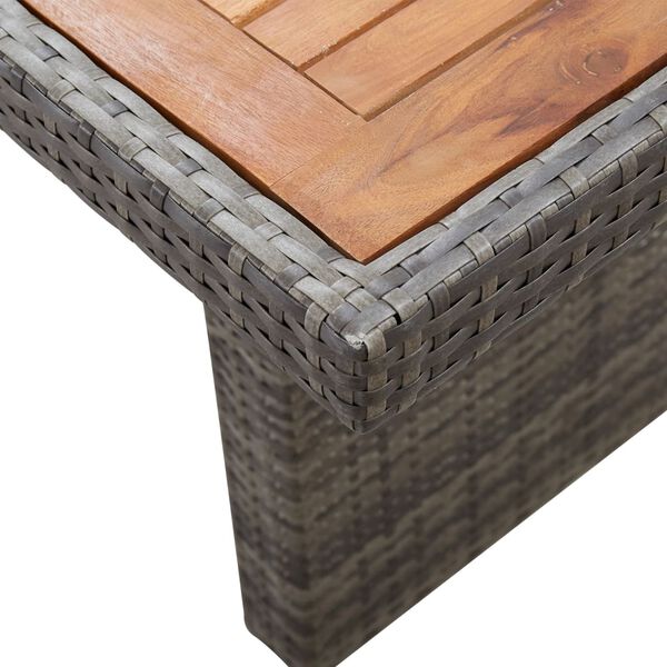 vidaXL Table de jardin 240x90x74 cm Résine tressée et bois d'acacia