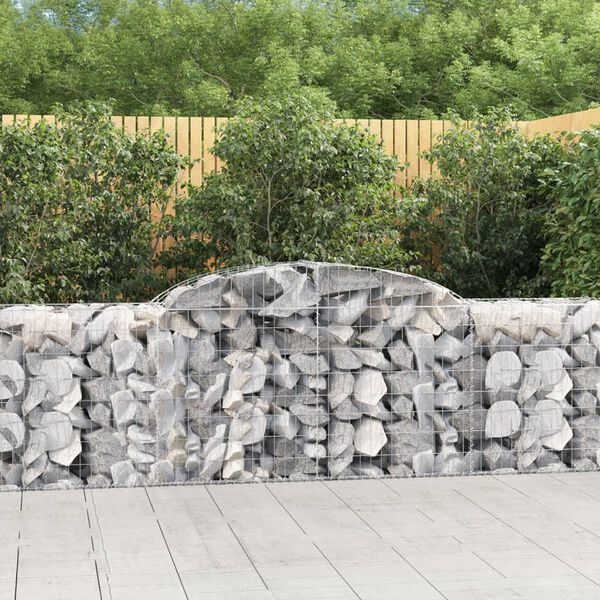 vidaXL Paniers &agrave; gabions arqu&eacute;s 2 pcs 300x50x80/100 cm fer galvanis&eacute;