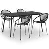 vidaXL Ensemble &agrave; manger d'ext&eacute;rieur 5 pcs Rotin PVC Noir