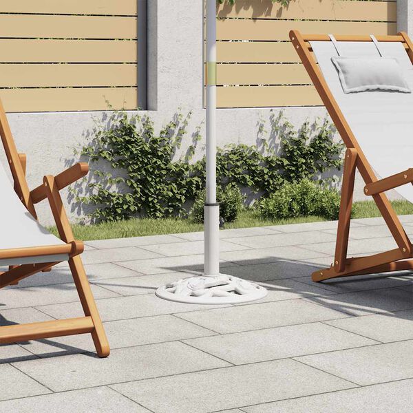 vidaXL Socle de parasol Blanc 9 kg 40 cm Fonte