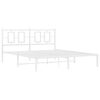 vidaXL Cadre de lit m&eacute;tal sans matelas et t&ecirc;te de lit blanc 150x200 cm