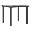 vidaXL Table de jardin Noir 80x80x74 cm Aluminium et verre