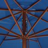 vidaXL Parasol d'ext&eacute;rieur avec m&acirc;t en bois 350 cm Bleu