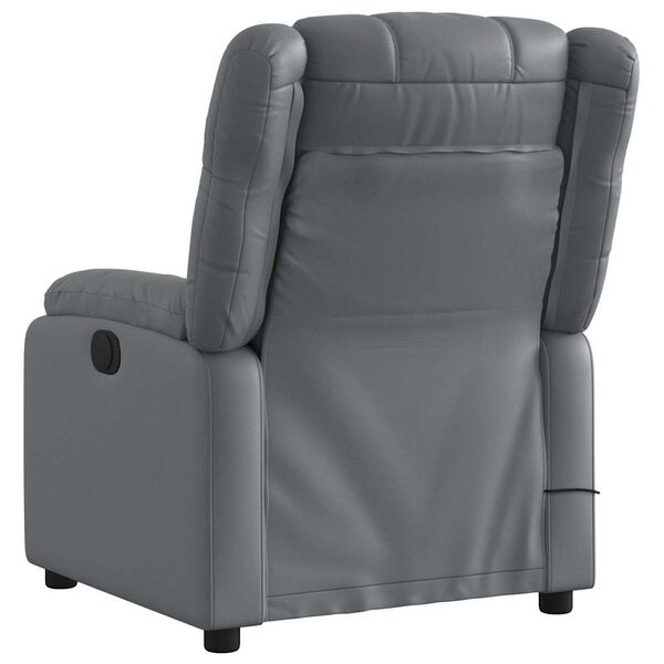 vidaXL Fauteuil de massage inclinable gris similicuir