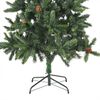 vidaXL Arbre de No&euml;l artificiel pr&eacute;-&eacute;clair&eacute; pommes de pin vert 210 cm