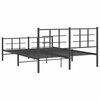 vidaXL Cadre de lit m&eacute;tal sans matelas avec pied de lit noir 150x200cm