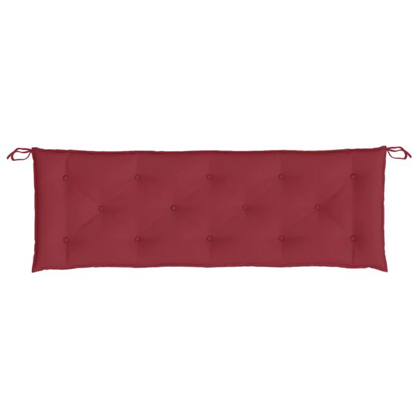 vidaXL Coussin de banc de jardin rouge bordeaux 150x50x7 cm