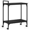 vidaXL Chariot de cuisine noir 60,5x31x72,5 cm bois d'ing&eacute;nierie
