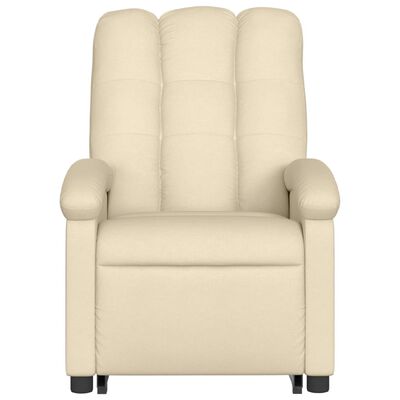 vidaXL Fauteuil inclinable de massage électrique crème tissu