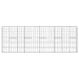 vidaXL Mur à gabion avec couvercles Acier galvanisé 600x30x200 cm