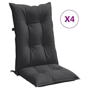 vidaXL Coussins de chaise &agrave; dossier haut lot de 4 anthracite m&eacute;lang&eacute;