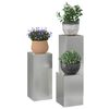 vidaXL Support de Plante 3 pcs Argent Acier galvanisé