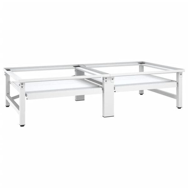 vidaXL Socle de lave-linge et s&egrave;che-linge et &eacute;tag&egrave;re coulissante Blanc