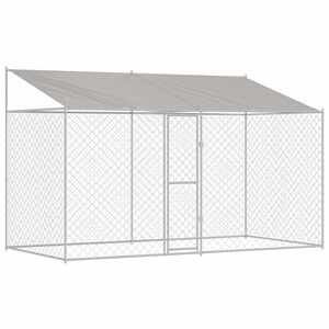 vidaXL Cage pour chien 2 pcs Argent&eacute; 400 x 200 x 258 cm Acier et PE