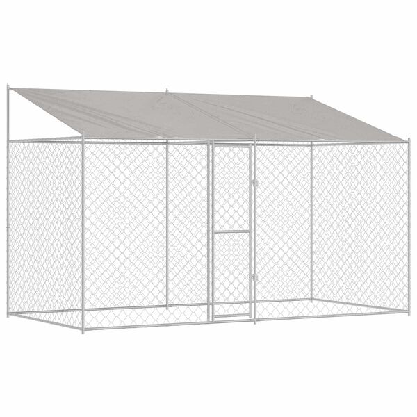 vidaXL Cage pour chien 2 pcs Argent&eacute; 400 x 200 x 258 cm Acier et PE