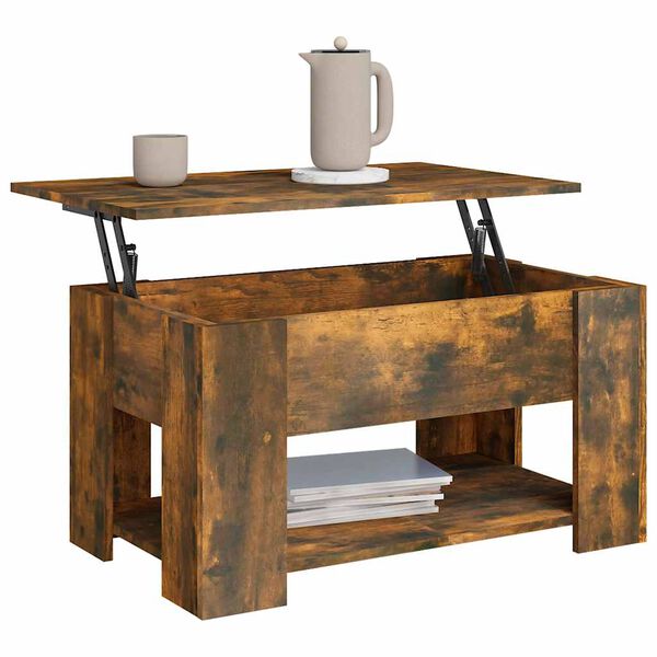 vidaXL Table basse Ch&ecirc;ne fum&eacute; 79x49x41 cm Bois d'ing&eacute;nierie