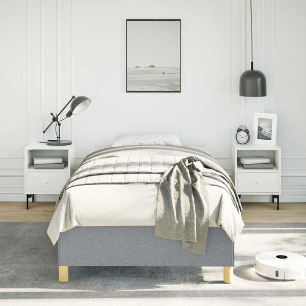 vidaXL Cadre de lit gris clair 100x190 cm tissu