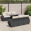 vidaXL Salon de jardin 7 pcs avec coussins noir r&eacute;sine tress&eacute;e