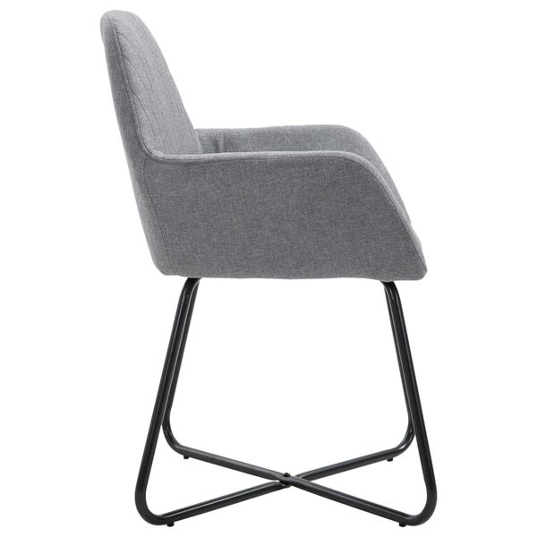 vidaXL Chaises à manger lot de 2 gris clair tissu
