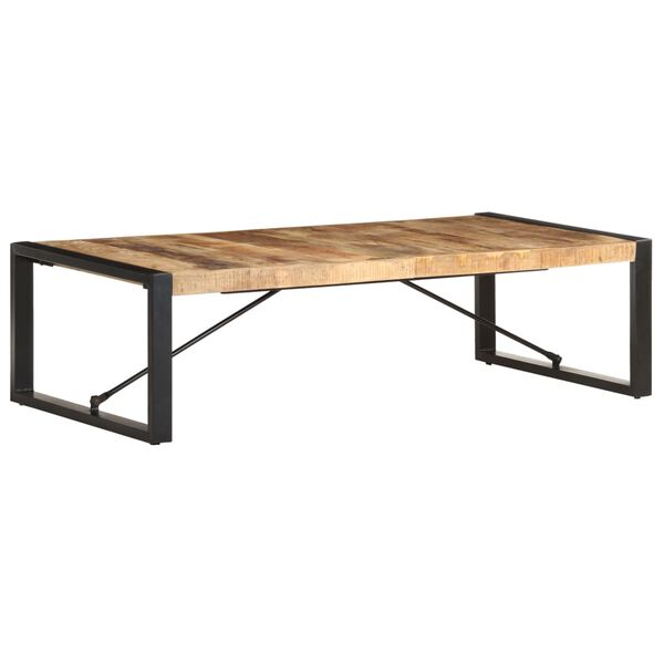 vidaXL Table basse 140x70x40 cm Bois de manguier brut
