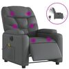vidaXL Fauteuil inclinable de massage électrique gris similicuir