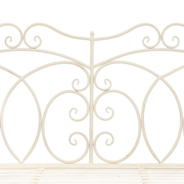 vidaXL Banc de jardin 104 cm Fer Blanc antique