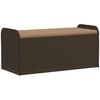 vidaXL Banc de rangement et coussin marron 115x51x52 cm r&eacute;sine tress&eacute;e