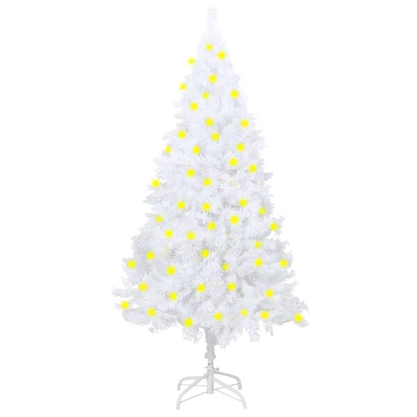 vidaXL Arbre de Noël artificiel pré-éclairé et branches épaisses blanc