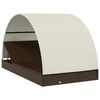 vidaXL Transat 2 places avec toit rond marron 211x112x140 cm